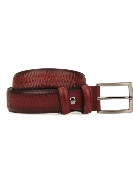 , Hakiki Deri Erkek Kemer 101439 1240 Bordo