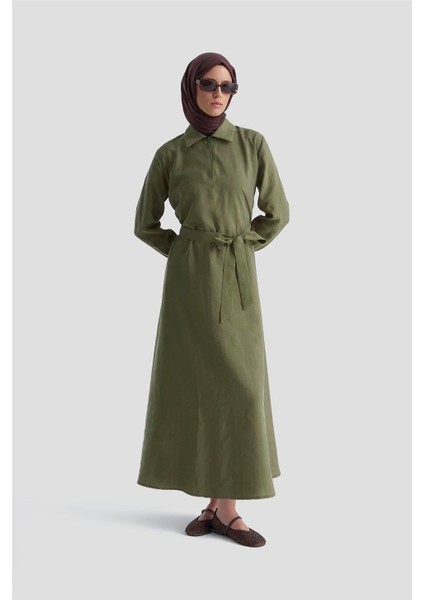 Fermuar Detaylı Elbise 25KD4006 Haki fiyatları