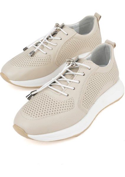 , Kadın Hakiki Deri Sneaker 1511050Z2341 Bej indirimleri