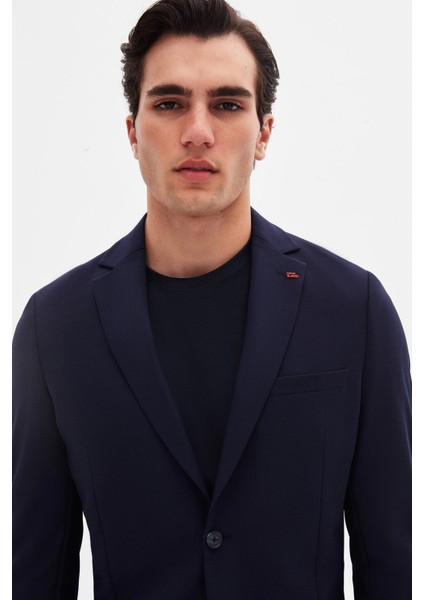 Slim Fit Lacivert Düz Kumaş Ceket fiyatları