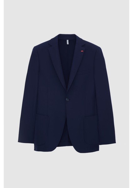 Slim Fit Lacivert Düz Kumaş Ceket indirimleri