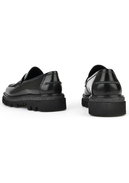 , Erkek Hakiki Deri Ayakkabı 153745Z29201 Siyah