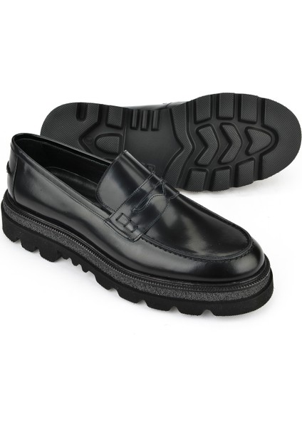 , Erkek Hakiki Deri Ayakkabı 153745Z29201 Siyah
