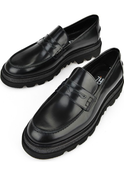 , Erkek Hakiki Deri Ayakkabı 153745Z29201 Siyah