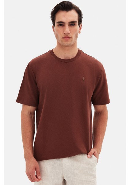 Slim Fit Kahverengi Baskılı T-Shirt fiyatları