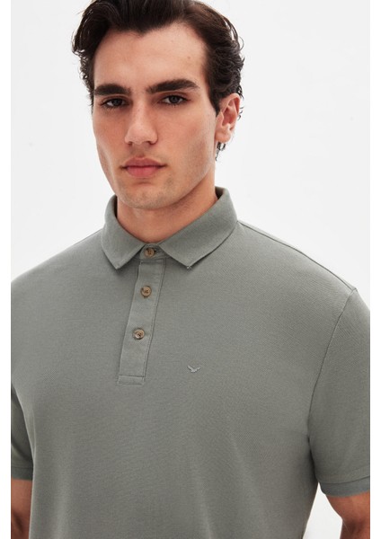 Ds Damat Regular Fit Koyu Yosun Pike Dokulu T-Shirt 4HC146551001M modelleri