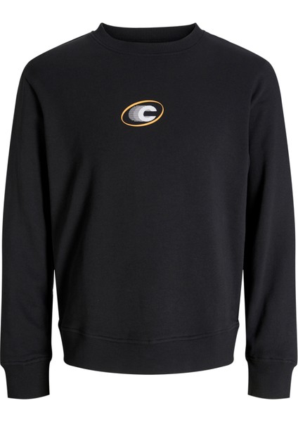 Erkek Bisiklet Yaka Baskili Sweatshirt - Vibrant