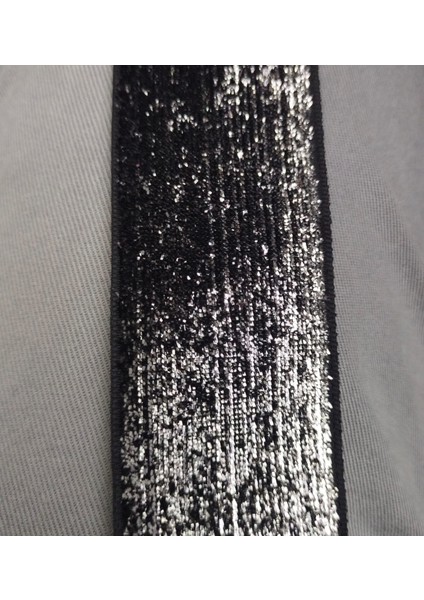 Simli Gri Siyah Kadife Kurdele-Şerit 4 cm 5 Metre – Kurdele, Şık Tasarım, Kadın Aks. modelleri