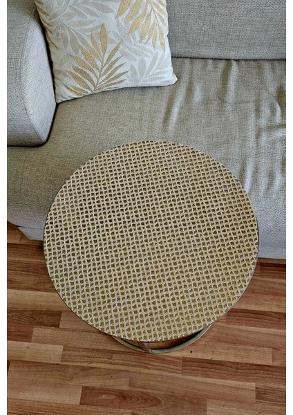 Yuvarlak Hasır Pvc Dantelli Sehpa Örtüsü Çeyizlik Kaliteli Lüx Masa Örtüsü Sehpa Gold indirimleri