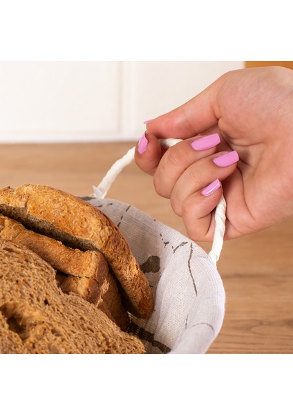 MIO-020 Hasır Görünümlü Kulplu Yuvarlak Ekmek Sepeti Beyaz 24,5cm modelleri