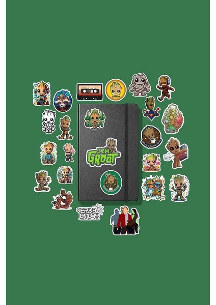 Baby Groot Sticker Paketi /bullet Journal Defter Çıkartma Ajanda Laptop Etiket