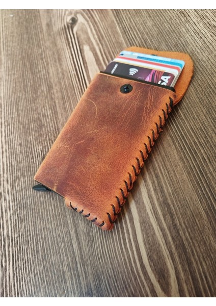 Hakiki Deri Mekanizmalı Kartlık 7Kart Kapasiteli