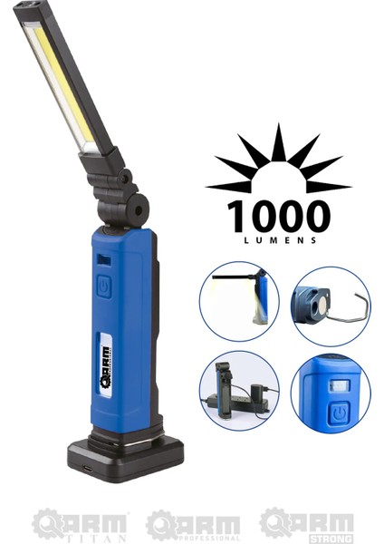 1000 Lümen Şarjlı LED Lamba