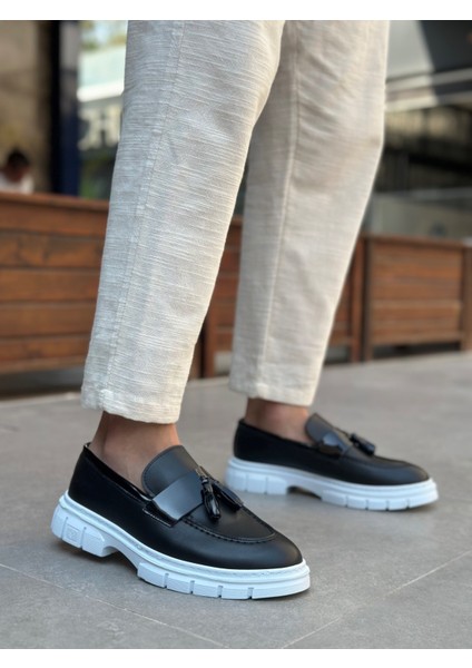 BA0240 Yüksek Taban Klasik Parlak Püsküllü Siyah Erkek Ayakkabı modelleri