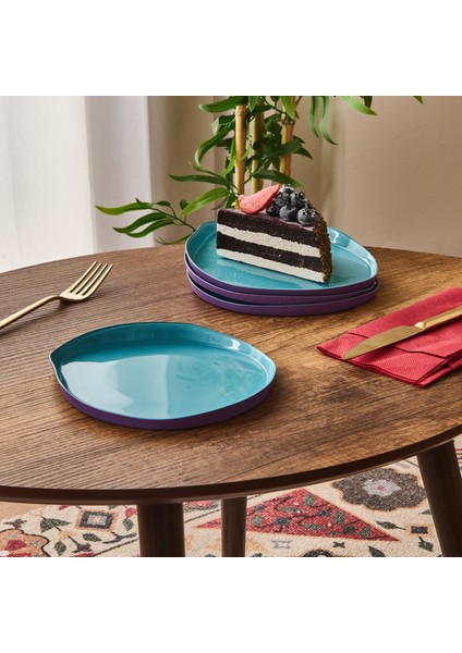 Kitchen Istanbul Dik Kenarlı 4'lü Pasta Seti – Mor / Mavi - 18 cm