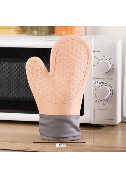 3137-1 Silikon Yanmaz Yapışmaz Fırın Eldiveni Pudra modelleri