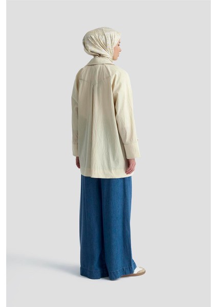 Pamuk Karışımlı Ceket 25KD4009 Kum indirimleri