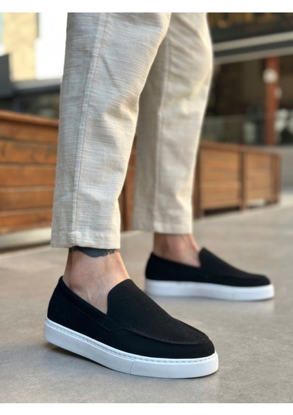 BA0241 Bağcıksız Yüksek Taban Siyah Süet Erkek Ayakkabı modelleri