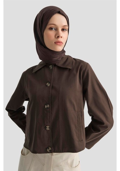 Kısa Blazer Ceket 25KD9002 Kahverengi modelleri