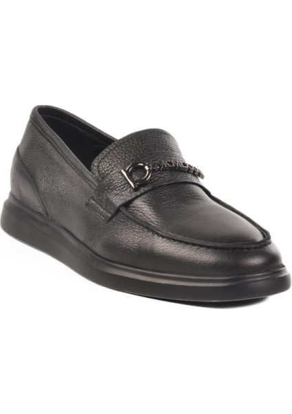 Marcomen 152-21139 M Siyah-Siyah Hakiki Deri Erkek Sneaker