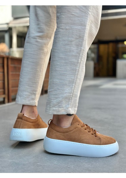 LE11 Bağcıklı Erkek Yüksek Taban İthal Süet Taba Spor Ayakkabı fiyatları