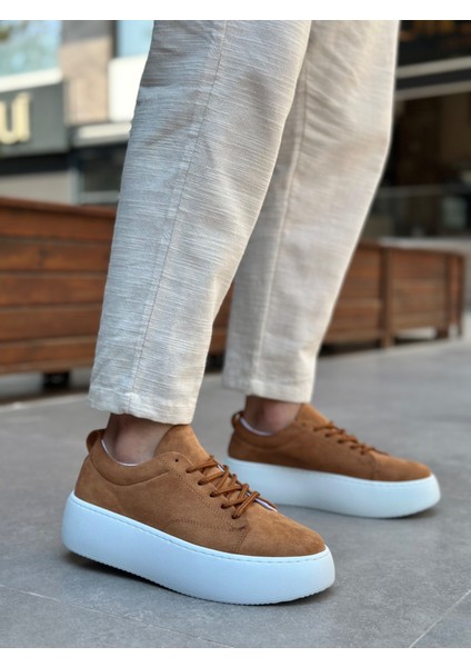 LE11 Bağcıklı Erkek Yüksek Taban İthal Süet Taba Spor Ayakkabı modelleri