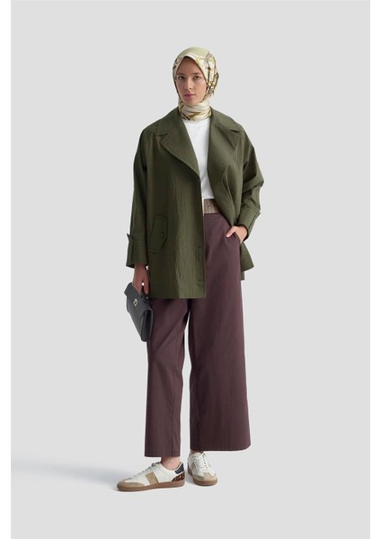 Pamuk Karışımlı Ceket 25KD4009 Haki