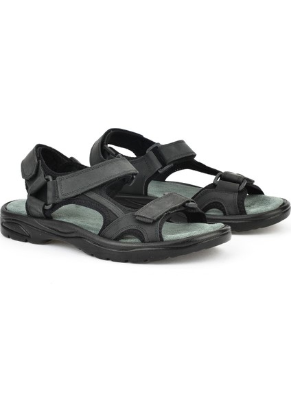 , Erkek Hakiki Deri Sandalet 1511052Z5340 Siyah fiyatları
