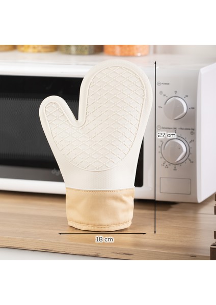 3137 Silikon Yanmaz Yapışmaz Fırın Eldiveni Krem fiyatları