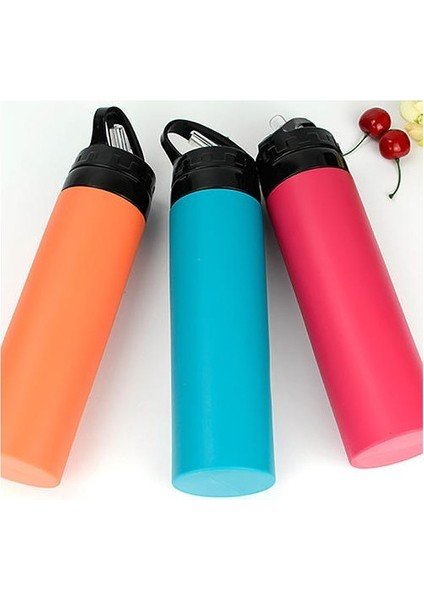 600ML Silikon Katlanır Açık Hava Spor Su Şişesi (Yurt Dışından) indirimleri