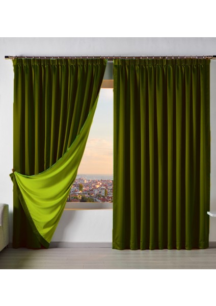 Dauble Blackout Karartma Perde Tek Kanat 1x2 Amerikan Pileli Fon Perde