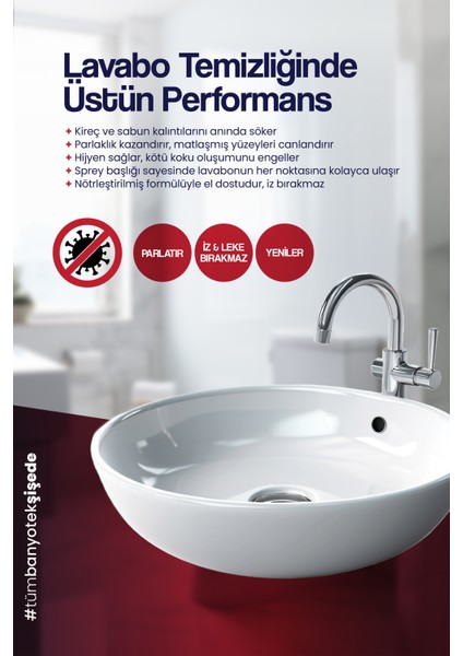 Ultra Güçlü Banyo Temizleyici ve Kireç Çözücü Sprey (Büyük Boy) - GRS- B001 modelleri