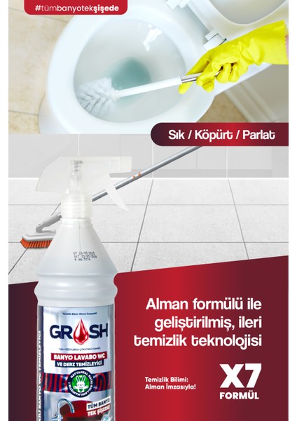 Ultra Güçlü Banyo Temizleyici ve Kireç Çözücü Sprey (Büyük Boy) - GRS- B001