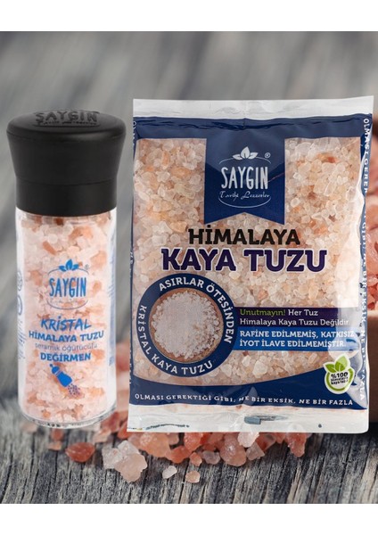 Değirmen Himalaya Tuzu 110 gr + Poşet Himalaya Tuzu Öğütme 500 gr 2'li Set