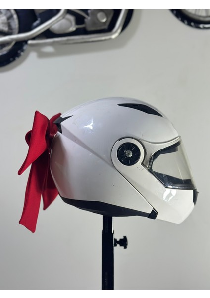 Motor & Motosiklet Kırmızı Çift Fiyonk Kask Aksesuarı Kask Dış Aksesuar fırsatları