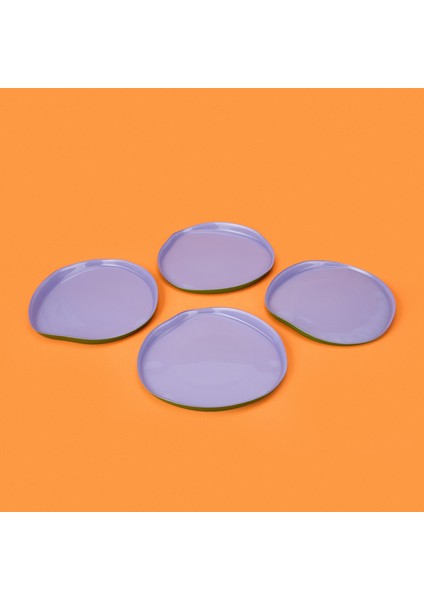 Kitchen Istanbul Dik Kenarlı 4'lü Pasta Seti – Mor / Yeşil - 21 cm fiyatları
