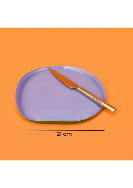 Kitchen Istanbul Dik Kenarlı 4'lü Pasta Seti – Mor / Yeşil - 21 cm