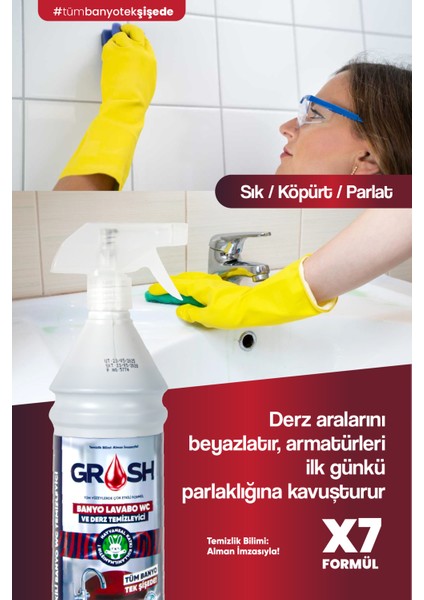 Ultra Güçlü Banyo Temizleyici ve Kireç Çözücü Sprey (Büyük Boy) - GRS- B001