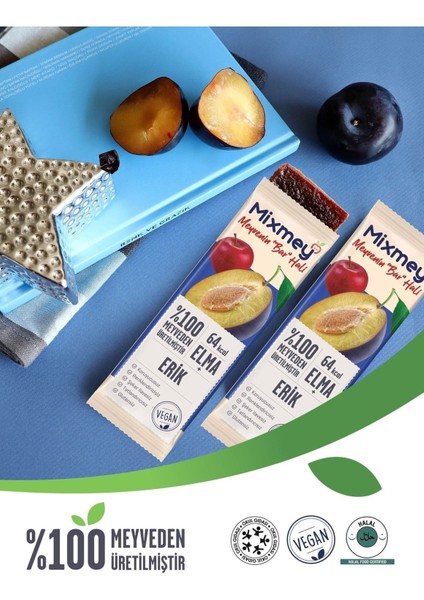 Erik Meyve Barı 24 Adet | Sağlıklı Atıştırmalıklar – Vegan, Glutensiz, Koruyucusuz (20GR X 24 ADET)