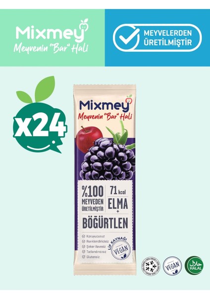 Böğürtlen Meyve Barı 24 Adet | Sağlıklı Atıştırmalıklar – Vegan, Glutensiz, Koruyucusuz 20g x 24adet
