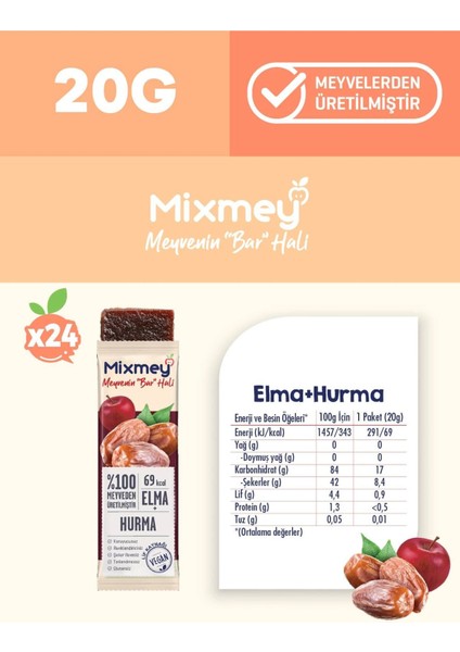 Hurma Meyve Barı 24 Adet | Sağlıklı Atıştırmalıklar – Vegan, Glutensiz, Koruyucusuz (20GR X 24 ADET) modelleri