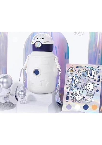 Paslanmaz Çelik Termos Bardak Çocuk Pipetli Su Isıtıcısı (Yurt Dışından)