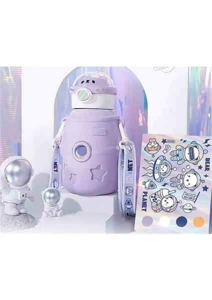 Paslanmaz Çelik Termos Bardak Çocuk Pipetli Su Isıtıcısı (Yurt Dışından)