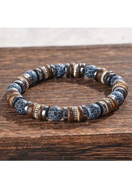 Akik ve Hematit Doğal Taş Bileklik modelleri