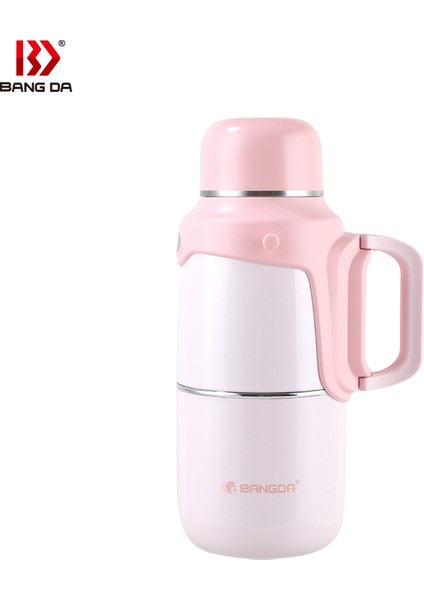 Pembe Askılı ve Tutacaklı Paslanmaz Çelik Termos 800ML
