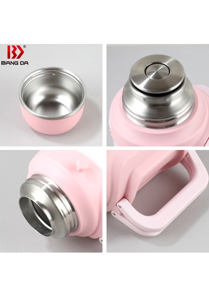 Pembe Askılı ve Tutacaklı Paslanmaz Çelik Termos 800ML fiyatları