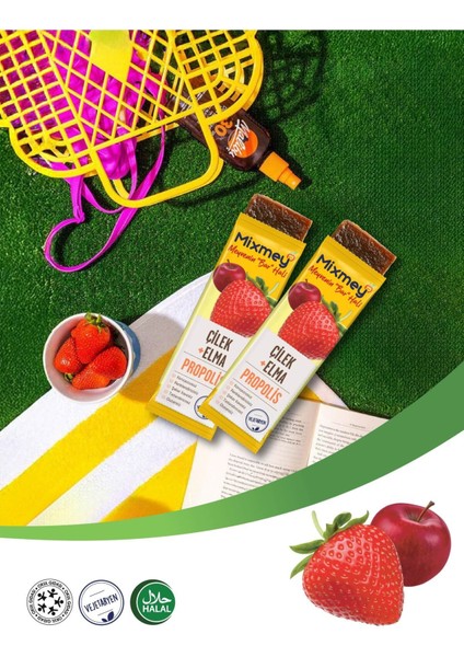 Bee Çilek Ve Propolis Meyve Bar | Vejetaryen, Glutensiz Sağlıklı Atıştırmalık - 25gr X 24 Adet indirimleri
