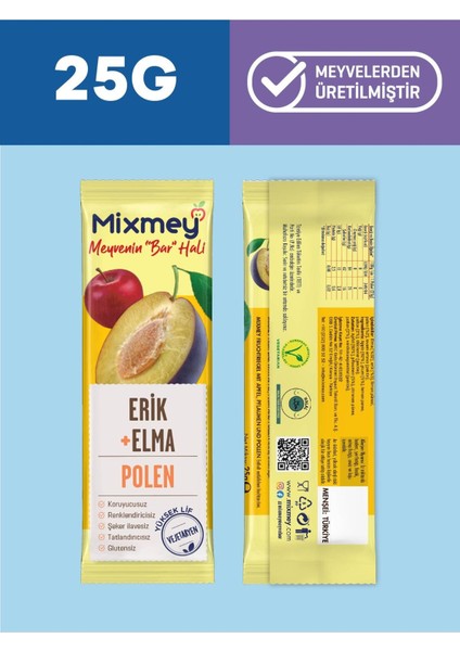 Bee Polen Erik Meyve Barı 24 Adet | Sağlıklı Atıştırmalıklar – Glutensiz, Koruyucusuz 25gr X 24 Adet fiyatları