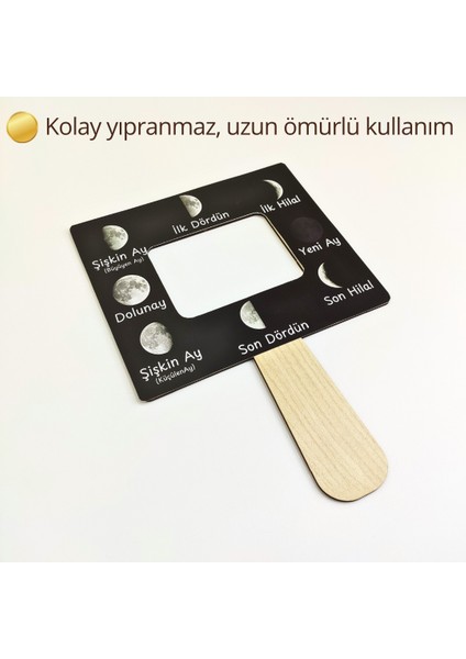 Ayın Evreleri Montessori Gözlem Seti – Ahşap Gözlem Panosu ve Kartlar | Gökyüzü ve Astronomi Etkinliği | Çocuklar Için Eğitici Ay Takip Etkinliği