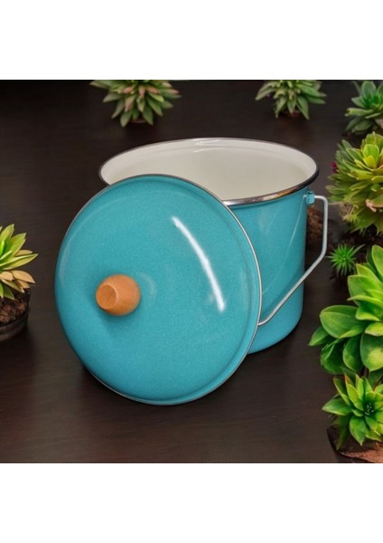 Emaye Yoğurt Tenceresi Emaye Bakraç 20CM 5lt Turkuaz fiyatları